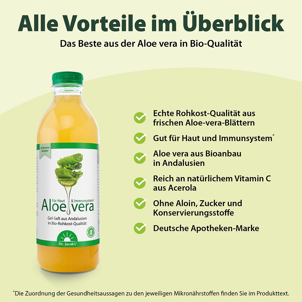 Aloe-vera-Gel-Saft BIO 1 Liter DE-ÖKO-064