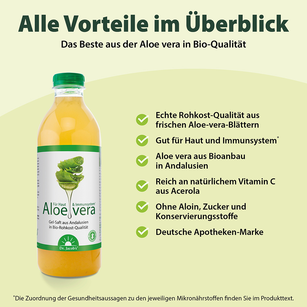 Aloe-vera-Gel-Saft BIO 1 Liter